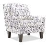 Made in Canada Sofa Lab Customizable Club 29\" Velvet Fabric Accent Chair with Wood Legs - Pebble Multicolour