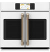 Cafe 30\" 5 Cu. Ft. Electric Wall Oven with True European Convection French Door - Matte White - CTS90FP4NW2