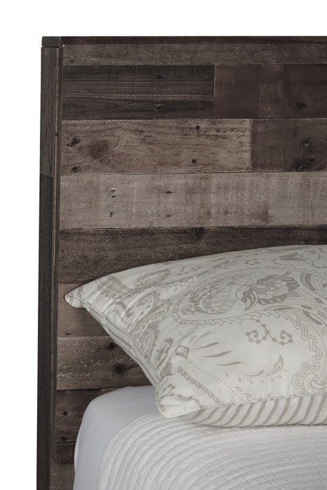 Derekson Panel Bed with Headboard & Frame, Grey - Full Size