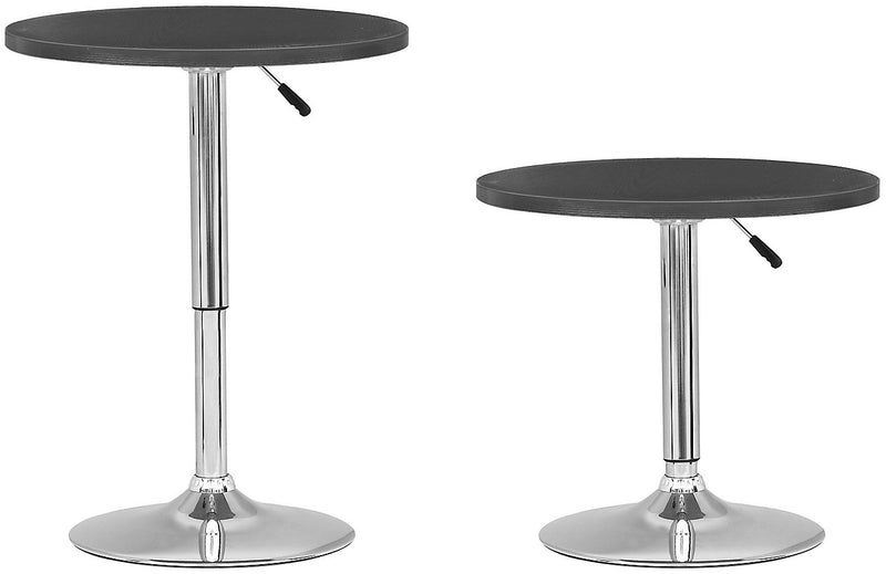 Adjustable Bar-Height Lift Table, Metal, 23.5\"W Round - Black