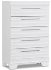 Olivia Bedroom Chest of Drawers, 5-Drawer, 31\"W x 47.9\"H, Made in Canada - White