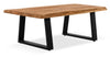 Agra 45\" Rustic Coffee Table - Brown and Black with Iron Legs