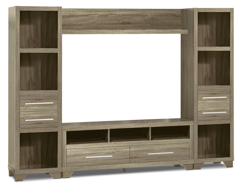 Glendale 99\" 4-Piece Entertainment Centre with Storage and Cable Management for TVs up to 65\"- Grey