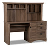 Harbor View 62.25\" Office Desk with Hutch – Salt Oak