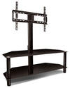 Bello 52\" Modern TV Stand with Storage and Cable Management for TVs up to 60\"- Black Metal and Glass