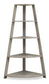 Ana 24\" Corner Bookcase with 4 Open Shelves - Dark Taupe