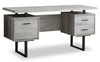 Teagan 60\" Reversible Office Desk with 3-Drawers - Light Grey