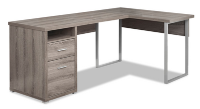 Pollie Reversible L-Shaped Desk - Dark Taupe