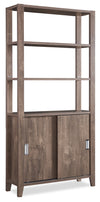 Jude 36\" 3-Shelf Bookcase with Cabinet- Hazelnut