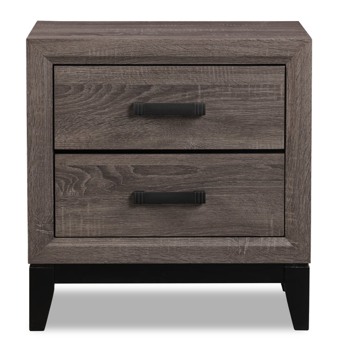Kate 6pc Bedroom Set with Bed, Dresser, Mirror & Nightstand, Grey/Brown - King Size