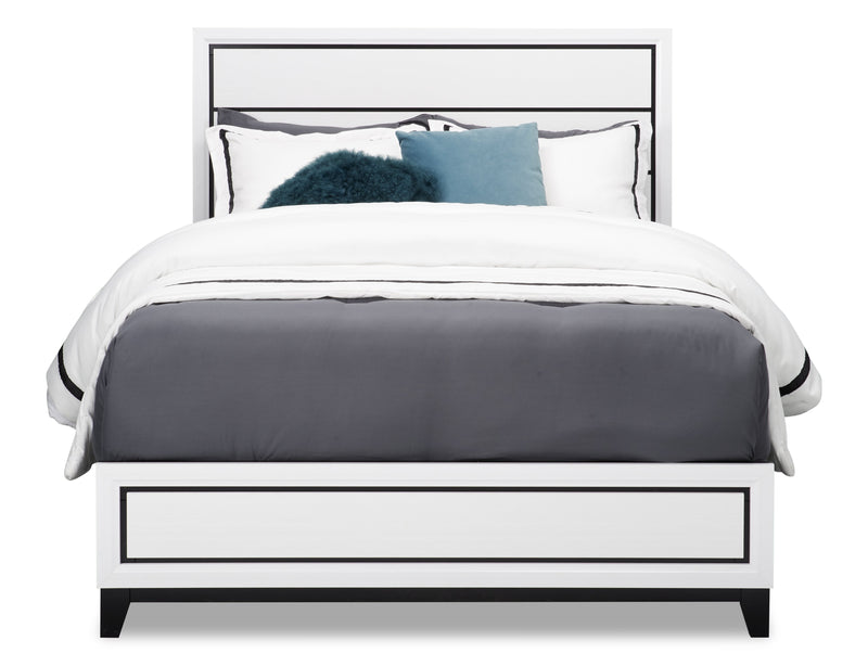 Kate 5pc Bedroom Set with Bed, Dresser & Mirror, White - King Size