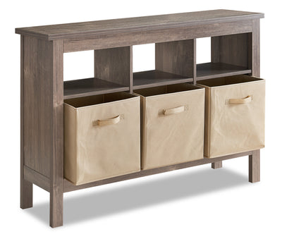 Kimberly Hall Table with Three Baskets - Beige - Contemporary style Hall Table in Beige Medium Density Fibreboard (MDF)