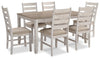 Koda 7pc Dining Set with Table & 6 Chairs, 59.9\"W - White