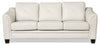 Andi 84\" Leather-Look Fabric Sofa with Button Tufting - Beige