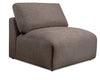 Kort & Co. Lotus Modular 36.5\" Chenille Fabric Armless Chair with Feather Down Cushions - Coffee Brown