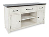 Madison 60\" Rustic TV Stand with Storage and Cable Management for TVs up to 65\"- White
