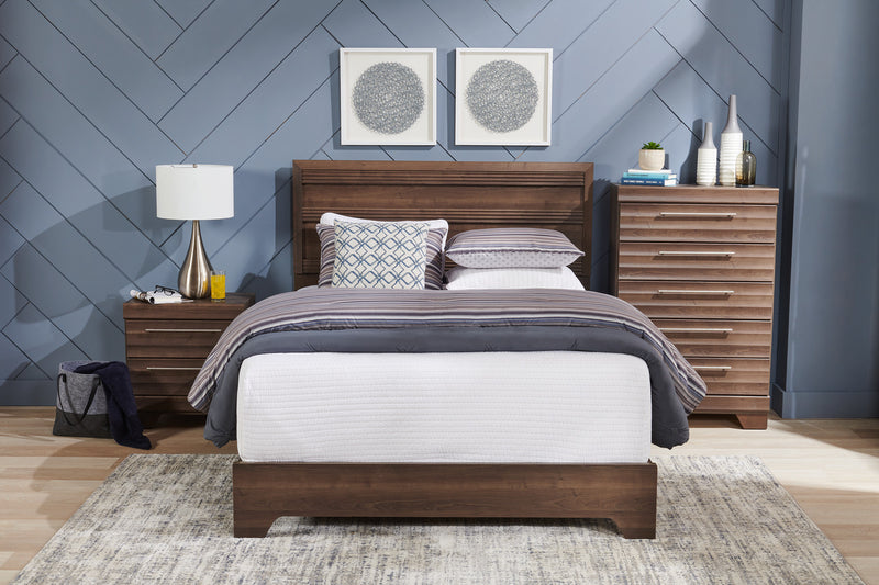 Olivia Bedside 2-Drawer Nightstand, 23.5\"W x 25.2\"H, Made in Canada - Grey