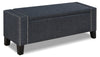 Milan 53.5\" Storage Ottoman - Grey Linen-Look