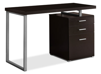 Rimini 48" Computer Office Desk with 3-Drawers - Cappuccino|Bureau d’ordinateur Rimini de 48 po à 3 tiroirs - cappuccino