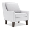 Made in Canada Sofa Lab Customizable Club 29\" Linen-Look Fabric Accent Chair with Wood Legs - Pax Ice White