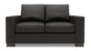 Made in Canada Customizable Sofa Lab Track 62\" Linen-Look Fabric Loveseat with Track Arms - Luna Kohl Grey