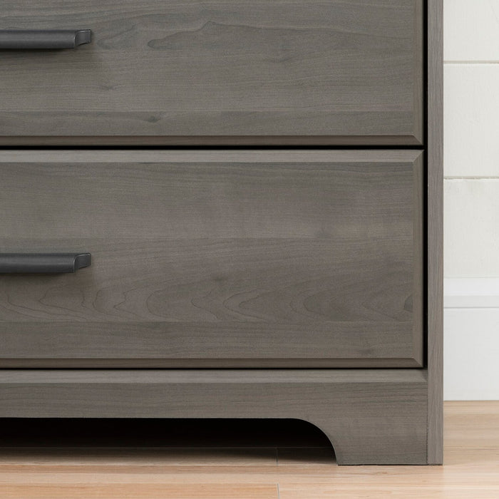 Holt Bedroom 2-Drawer Chest with Storage Cabinet, 33.75\"W x 63.5\"H, Made in Canada - Brown/Grey