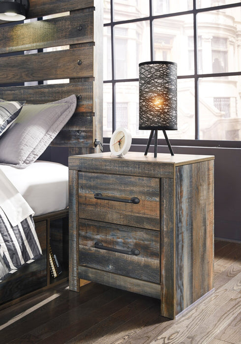 Abby Bedside 2-Drawer Nightstand with USB Port, 21.8\"W x 24.5\"H- Brown