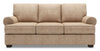 Made in Canada Customizable Sofa Lab Roll 86\" Chenille Fabric Sofa with Rolled Arms - Luxury Taupe