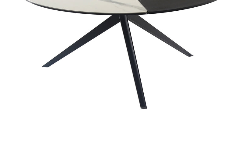 Titan 25.2\" Modern Round Coffee Table - White, Grey & Black