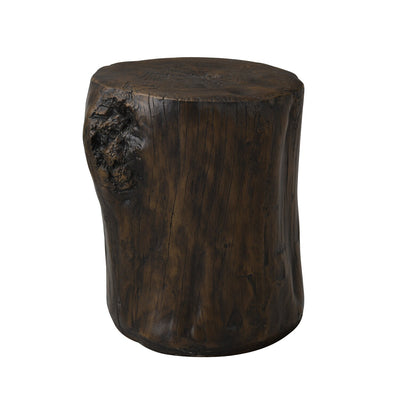 Jordy Ottoman Accent Table – Black - Rustic style End Table in Black Cement