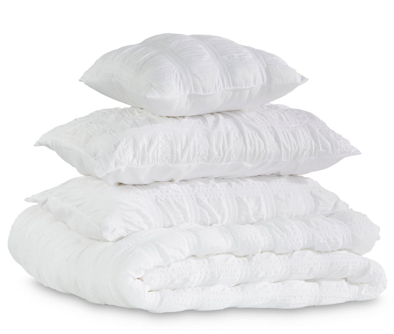 Elanna 4-Piece Full/Queen Comforter Set - White