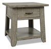 Colson 24\" Rustic End Table with Storage and Shelf - Driftwood