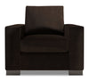 Made in Canada Sofa Lab Customizable Track 38\" Chenille Fabric Chair - Luxury Chocolate Brown
