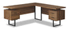Marnie Reversible 71\" L-Shaped Corner Office Desk with 3-Drawers - Walnut