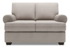 Made in Canada Customizable Sofa Lab Roll 64\" Linen-Look Fabric Loveseat with Rolled Arms - Pax Slate Grey