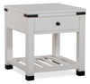 Harper 24\" Modern End Table with Storage and Shelf - White Pine