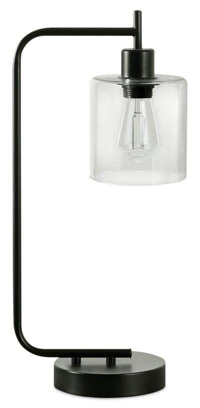 20" Black Metal Table Lamp with USB Charging|Lampe de table de 20 po en métal noir avec recharge USB