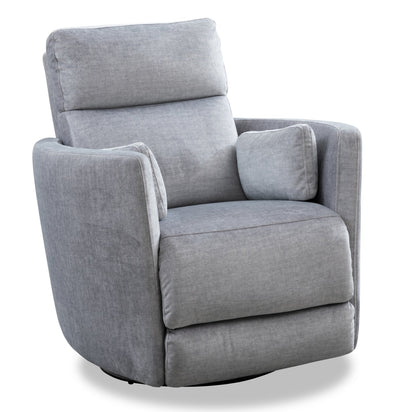 Ember 36" Fabric Swivel Glider Reclining Chair - Silver Cotton | Fauteuil pivotant, coulissant et inclinable Ember de 36 po en tissu - coton argenté