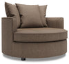 Made in Canada Sofa Lab Customizable Cuddler 48\" Linen-Look Fabric Accent Chair - Luna Praline Brown