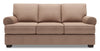 Made in Canada Customizable Sofa Lab Roll 86\" Linen-Look Fabric Sofa Bed with Rolled Arms - Pax Wicker Brown