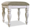 Grace Vanity Stool with Storage, 19\"H, wooden - Antique White