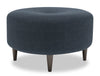 Made in Canada Customizable Sofa Lab The Curve 31\" Linen-Look Fabric Ottoman - Luna Sailor Blue