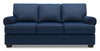 Made in Canada Customizable Sofa Lab Roll 86\" Linen-Look Fabric Sofa Bed with Rolled Arms - Pax Navy Blue