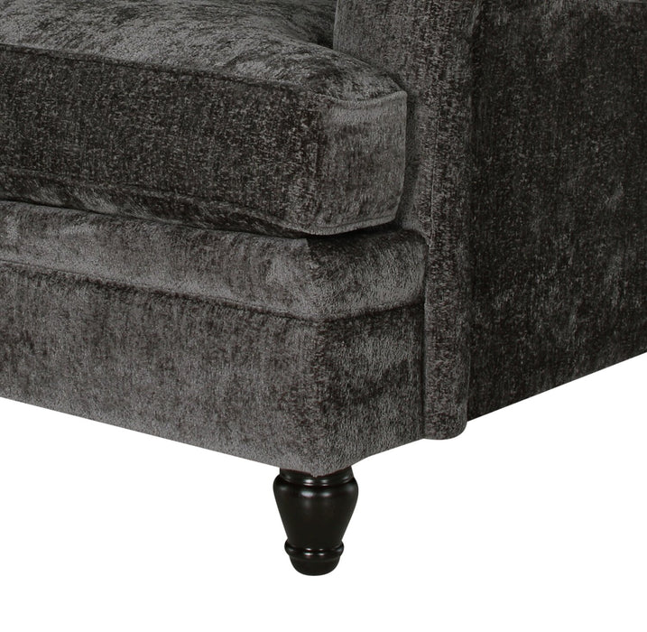 Made in Canada Bellmont 38\" Chenille Fabric Chair with Wood Legs - Charcoal Grey