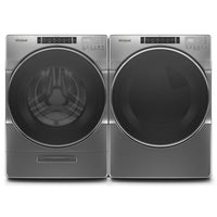 Whirlpool 5.8 Front-Load Washer and 7.4 Cu. Ft. Gas Dryer with Steam – Chrome Shadow