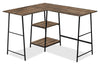 Evlin 42\" L-Shaped Office Desk with Shelves - Brown