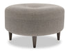 Made in Canada Customizable Sofa Lab The Curve 31\" Linen-Look Fabric Ottoman - Luna Smoke Grey