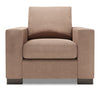 Made in Canada Sofa Lab Customizable Track 38\" Linen-Look Fabric Chair with Track Arms- Pax Wicker Brown