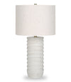28\" Cream Textured Resin Table Lamp with Ivory Shade