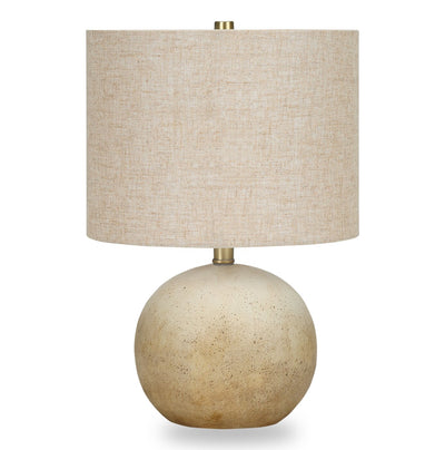 20" Beige Concrete Table Lamp with Linen Shade|Lampe de table de 20 po béton beige avec abat-jour lin